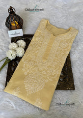Yamila Voile Cotton Chikankari kurti - Beige
