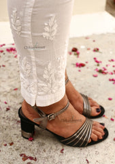 Samreen Cotton Chikankari Pants - Fits Up to M size