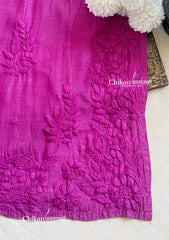 Aaira Muslin Chikankari Kurti Set - Wine