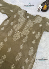 Alina Chikankari Premium Chanderi Kurti