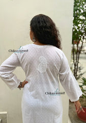 Heer Cotton Chikankari Kurti Set - White
