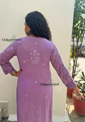 Inaaya Viscose Chikankari Kurti - Purple