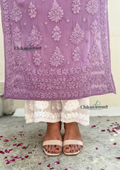Inaaya Viscose Chikankari Kurti - Purple