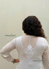 Jannat White Viscose Chikankari Kurti