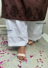 Jenna Rayon White Chikankari Palazzo