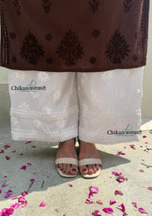 Jenna Rayon White Chikankari Palazzo