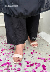 Kashish Rayon Chikankari Palazzo - Black