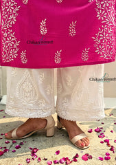 Kiara Rayon Chikankari Palazzo with Lace Details