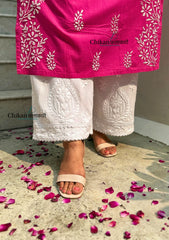 Kiara Rayon Chikankari Palazzo with Lace Details