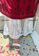 Leena Georgette Chikankari Sharara( Fits sizes upto XL size)