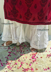 Leena Georgette Chikankari Sharara( Fits sizes upto XL size)