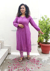 Mahira Cotton Chikankari Kurti Set