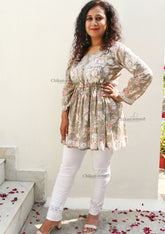 Maya Short Chikankari Kurti | chikan curry kurti | lakhnavi kurti | lucknowi chikankari kurta | chikankari short kurta