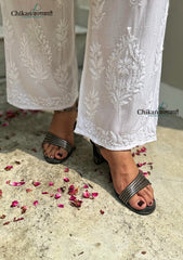 Nadira Rayon Chikankari Palazzo - Free Size Fits Up to 2XL size