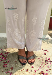 Nadira Rayon Chikankari Palazzo - Free Size Fits Up to 2XL size