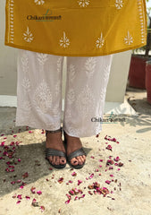 Nadira Rayon Chikankari Palazzo - Free Size Fits Up to 2XL size