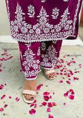 Noor Rayon Chikankari Kurti & Palazzo Set