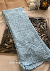 Noor Viscose Jaal Chikankari Kurti - Powder Blue