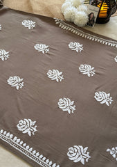 Reva Rayon Chikankari Kurti - Dusty Grey