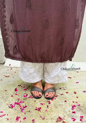Rida Muslin Chikankari Kurti - Brown