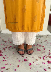 Rida Muslin Chikankari Kurti - Mustard Yellow