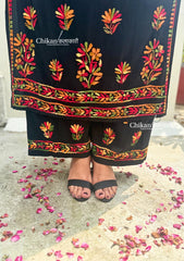 Ruhaani Rayon Chikankari Kurti Set - Black