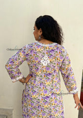 Sadaf Mulmul Chikankari kurti