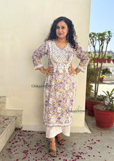 Sadaf Mulmul Chikankari kurti