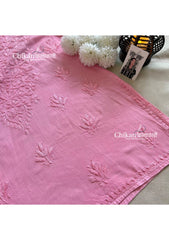 Sahiba Rayon Short Chikankari Kurti - Pink