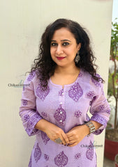 Sazia Premium Kota Chikankari Kurti - Purple