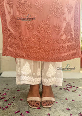 Sehar Viscose Chikankari Kurti - Brown