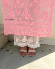 Sehar Viscose Chikankari Kurti - Pink