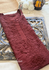 Sitara Chanderi Chikankari Kurti - Brown