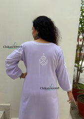 Tanya Rayon Chikankari Kurti - Purple