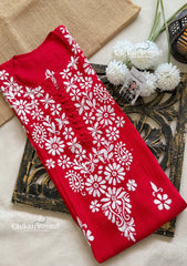 Tara Cotton Chikankari Kurti - Red