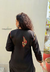 Trish Cotton Black Chikankari Kurti