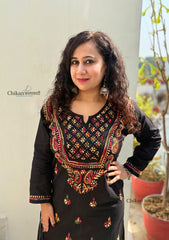 Trish Cotton Black Chikankari Kurti