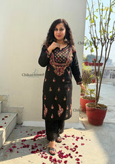 Trish Cotton Black Chikankari Kurti
