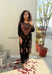 Trish Cotton Black Chikankari Kurti