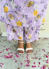 Vaani Mulmul Purple Chikankari Kurti Set