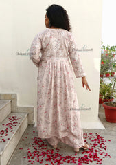 Zainab Mulmul Pink Nyra Chikankari Kurti Set