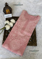 Yamila Voile Cotton Chikankari kurti - Mauve