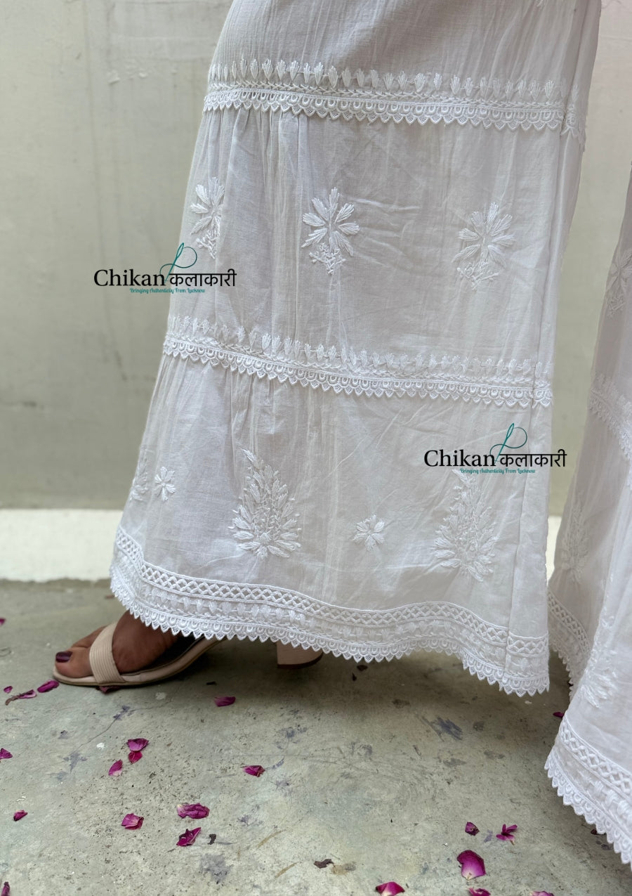 Saira Cotton 3 Layer Chikankari Garara