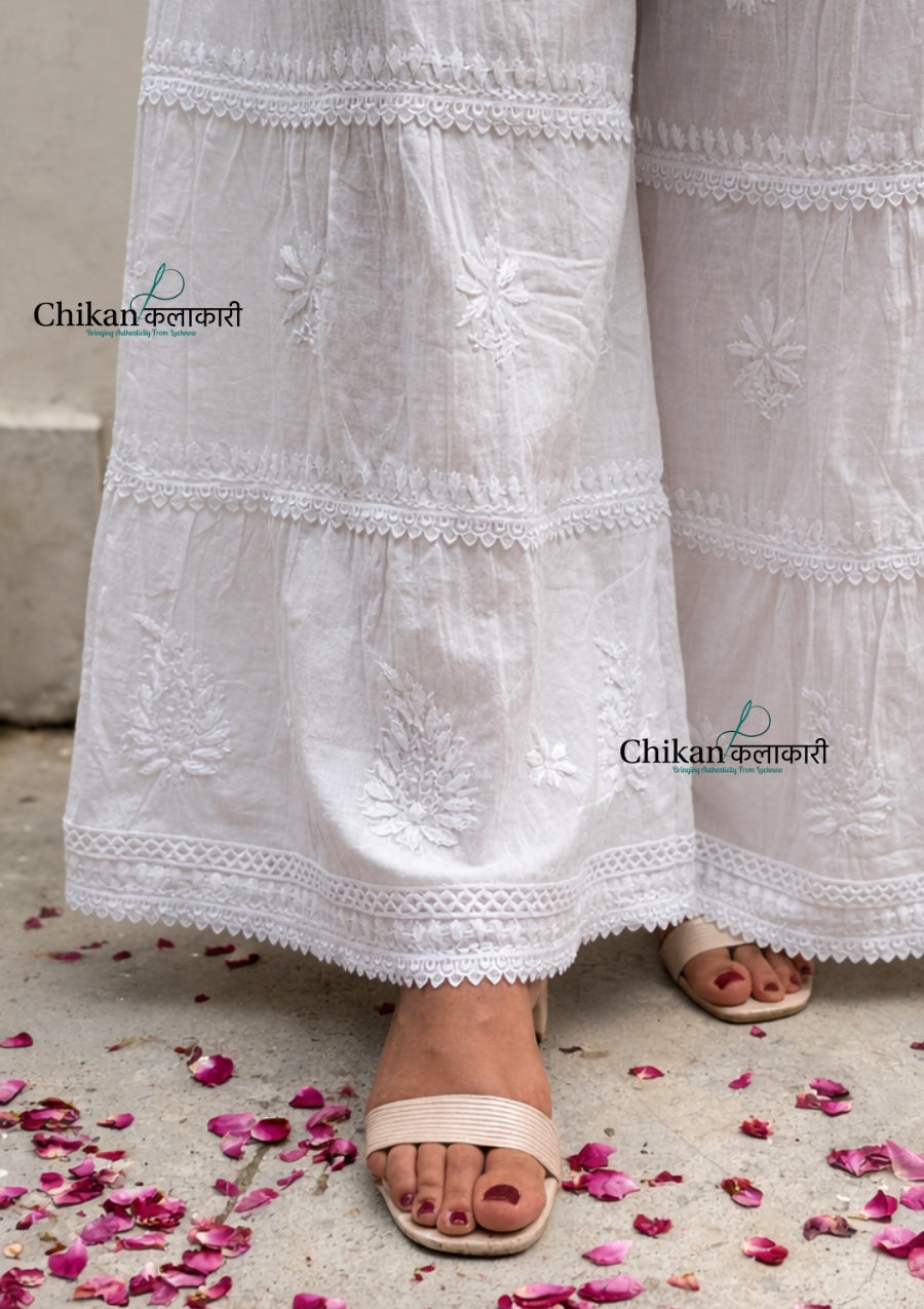 Saira Cotton 3 Layer Chikankari Garara