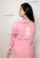 Preksha Modal Chikankari Kurti | lucknowi chikankari kurti | lakhnavi kurta | chicken curry kurti | lucknow chikan kurti