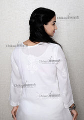 Preksha Modal white chikankari kurtas | lucknowi chikan kurta | lakhnavi kurti | chicken curry kurta | white chikan kurti