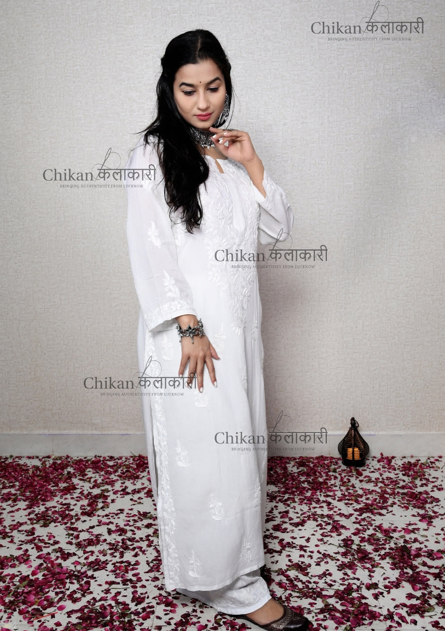 Preksha Modal white chikan kurti | lucknowi chikankari kurti | lakhnavi kurti | chicken curry kurta | white chikankari kurtas