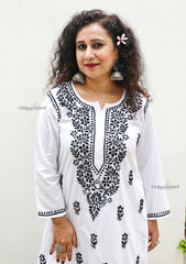 Aanya Cotton White Chikankari Kurti