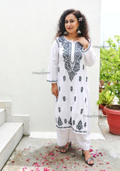 Aanya Cotton White Chikankari Kurti