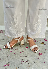 Adab Rayon Chikankari Palazzo - Free Size Fits Up to 3XL size